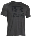 UNDER ARMOUR TECH BOXED LOGO CARBON SS SR T-SHIRT - 1271720_ua_2016_tech_boxed_grey_front