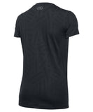 UNDER ARMOUR TECH SS VNECK JACQUARD WOMEN'S SHIRT BLACK - 1280653_ua_2016_womens_shirt_black_front_01