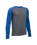 UNDER ARMOUR WAFFLE CREW LS JR SHIRT GRAPHITE BLUE - 1281078_ua_2016_shirt_ls_gybl_front_8b4dc94d-76bf-4e7e-99d6-0042df0a6672