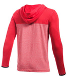 UNDER ARMOUR THREADBORNE BOYS 1/4 ZIP HOODY RED - 1289993-600_ua_2017_hoody_front_01