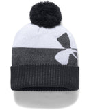 UNDER ARMOUR BOY'S POM BEANIE BLACK - 1300090-001_168953-2