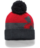 UNDER ARMOUR BOY'S POM BEANIE RED - 1300090-600_168955-2