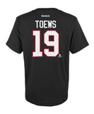 REEBOK CHICAGO BLACKHAWKS TOEWS #19 YOUTH T-SHIRT - 3404a_reebok_2017_cbh_toews_back