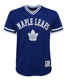 AUSTON MATTHEWS TORONTO MAPLE LEAFS KID'S V-NECK MESH SHIRT - AUSTON-MATTHEWS-TORONTO-MAPLE-LEAFS-KID_S-V-NECK-MESH-FASHION-T-SHIRT-FRONT