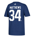 AUSTON MATTHEWS TORONTO MAPLE LEAFS ADIDAS MEN'S AUTHENTIC JERSEY T SHIRT - Auston-Matthews-Toronto-Maple-Leafs-Adidas-Silver-Jersey-Tee-Back