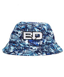 BARDOWN FLORAL PATTERN BUCKET HAT - BLUE - BARDOWN-FLORAL-PATTERN-BUCKET-HAT---BLUE