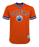 CONNOR MCDAVID EDMONTON OILERS KID'S V-NECK MESH SHIRT - CONNOR-MCDAVID-EDMONTON-OILERS-KID_S-V-NECK-MESH-FASHION-T-SHIRT-FRONT