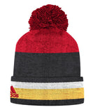 CALGARY FLAMES ADIDAS MEN'S CUFFED BEANIE TOQUE - CX3147-2