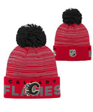 CALGARY FLAMES ADIDAS JR CUFFED POM KNIT BEANIE - Calgary-Flames-Adidas-JR-Cuffed-Pom-Knit-Beanie-All-min