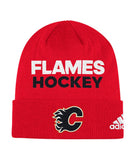 CALGARY FLAMES ADIDAS LOCKER ROOM CUFFED BEANIE - Calgary-Flames-Adidas-SR-Locker-Room-Cuffed-Beanie-Front