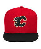 CALGARY FLAMES KID'S 2-TONE FLATBRIM SNAPBACK HAT - Calgary-Flames-Kids-Flatbrim-2-Tone-Snapback-Hat-Front