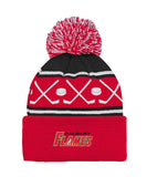 CALGARY FLAMES TODDLER HOCKEY KNIT POM TOQUE - Calgary-Flames-Kids-Hockey-Knit-Pom-Toque-Back