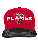 CALGARY FLAMES RETRO FLATBRIM JR SNAPBACK HAT - Calgary-Flames-Retro-Flatbrim-Snapback-Hat-Front-min