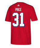 CAREY PRICE MONTREAL CANADIENS ADIDAS MEN'S AUTHENTIC JERSEY T SHIRT - Carey-Price-Montreal-Canadiens-Adidas-Silver-Jersey-Tee-Back