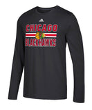 CHICAGO BLACKHAWKS ADIDAS MEN'S FACE WASH LONG SLEEVE SHIRT - Chicago-Blackhawks-Adidas-Face-Wash-Long-Sleeve-Shirt-Front