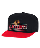 CHICAGO BLACKHAWKS CCM FLAT BRIM SNAPBACK HAT - Chicago-Blackhawks-Adidas-Sr-Flat-Brim-Snap-Back-Hat-Front