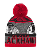 CHICAGO BLACKHAWKS KID'S ALLOVER JACQUARD CUFF POM BEANIE - Chicago-Blackhawks-Kids-All-Over-Cuff-Pom-Beanie-min