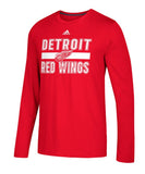 DETROIT RED WINGS ADIDAS MEN'S FACE WASH LONG SLEEVE SHIRT - Detroit-Red-Wings-Adidas-Face-Wash-Long-Sleeve-Shirt-Front