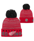 DETROIT RED WINGS ADIDAS JR CUFFED POM KNIT BEANIE - Detroit-Red-Wings-Adidas-JR-Cuffed-Pom-Knit-Beanie-All-min
