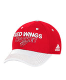 DETROIT RED WINGS ADIDAS SR LOCKER ROOM STRUCTURED FLEX HAT - Detroit-Red-Wings-Adidas-Mens-Locker-Room-Structured-Flex-Hat-Front