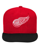 DETROIT RED WINGS KID'S 2-TONE FLATBRIM SNAPBACK HAT - Detroit-Red-Wings-Kids-Flatbrim-2-Tone-Snapback-Hat-Front