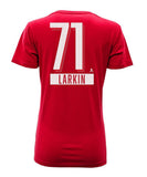 DYLAN LARKIN DETROIT RED WINGS LEVELWEAR WOMEN'S  NAME & NUMBER T SHIRT - Dylan-Larkin-Detroit-Red-Wings-Levelwear-Womens-Icing-Name-and-Number-T-Shirt-Back-min