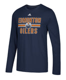 EDMONTON OILERS ADIDAS MEN'S FACE WASH LONG SLEEVE SHIRT - Edmonton-Oilers-Adidas-Face-Wash-Long-Sleeve-Shirt-Front