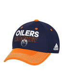 EDMONTON OILERS ADIDAS SR LOCKER ROOM STRUCTURED FLEX HAT - Edmonton-Oilers-Adidas-Mens-Locker-Room-Structured-Flex-Hat-Front