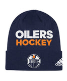 EDMONTON OILERS ADIDAS LOCKER ROOM CUFFED BEANIE - Edmonton-Oilers-Adidas-SR-Locker-Room-Cuffed-Beanie-Front