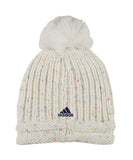 EDMONTON OILERS ADIDAS WOMEN'S POM BEANIE - Edmonton-Oilers-Adidas-Womens-Beanie-With-Pom-Back