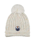EDMONTON OILERS ADIDAS WOMEN'S POM BEANIE - Edmonton-Oilers-Adidas-Womens-Beanie-With-Pom-Front