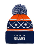 EDMONTON OILERS TODDLER HOCKEY KNIT POM TOQUE - Edmonton-Oilers-Kids-Hockey-Knit-Pom-Toque-Back