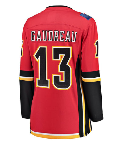 JOHNNY GAUDREAU CALGARY FLAMES FANATICS WOMEN'S BREAKAWAY JERSEY - Johnny-Gaudreau-Calgary-Flames-Fanatics-Home-Jersey-Back