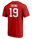 JONATHAN TOEWS CHICAGO BLACKHAWKS FANATICS MEN'S NAME AND NUMBER T SHIRT - Jonathan-Toews-Chicago-Blackhawks-Fanatics-name-Number-Shirt-Back