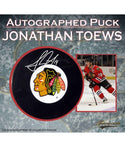 JONATHAN TOEWS CHICAGO BLACKHAWKS FRAMEWORTH AUTHENTIC SIGNED HOCKEY PUCK - Jonathan-Toews-Chicago-Blackhawks-Frameworth-Signed-Hockey-Puck-min