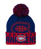 MONTREAL CANADIENS KID'S REDLINE CUFFED POM KNIT TOQUE - MONTREAL-CANADIENS-KID_S-REDLINE-CUFFED-POM-KNIT-TOQUE-front