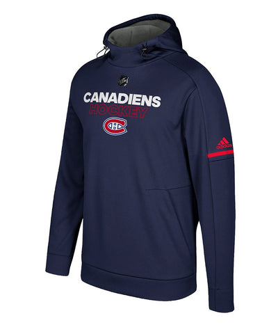 MONTREAL CANADIENS ADIDAS MEN'S AUTHENTIC PRO PLAYER HOODIE - Montreal-Canadiens-Adidas-Mens-Authentic-Pro-Player-Hoodie-Front