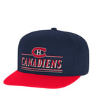 MONTREAL CANADIENS CCM FLAT BRIM SNAPBACK HAT - Montreal-Canadiens-Adidas-Sr-Flat-Brim-Snap-Back-Hat-Front