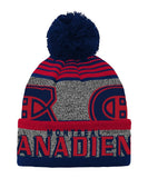 MONTREAL CANADIENS KID'S ALLOVER JACQUARD CUFF POM BEANIE - Montreal-Canadiens-Kids-All-Over-Cuff-Pom-Beanie-Front-min