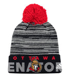 OTTAWA SENATORS ADIDAS CUFFED POM KNIT BEANIE - Ottawa-Senators-Adidas-Cuffed-Pom-Knit-Beanie-Front