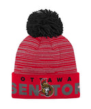 OTTAWA SENATORS ADIDAS JR CUFFED POM KNIT BEANIE - Ottawa-Senators-Adidas-JR-Cuffed-Pom-Knit-Beanie-Front-min