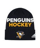 ADIDAS PITTSBURGH PENGUINS LOCKER ROOM CUFFED BEANIE - Pittsburgh-Penguins-Adidas-SR-Locker-Room-Cuffed-Beanie-Front