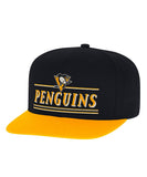 PITTSBURGH PENGUINS CCM FLAT BRIM SNAPBACK HAT - Pittsburgh-Penguins-Adidas-Sr-Flat-Brim-Snap-Back-Hat-Front