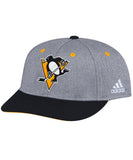 PITTSBURGH PENGUINS ADIDAS TWO TONE STRUCTURED ADJUSTABLE HAT - Pittsburgh-Penguins-Adidas-Two-Toned-Structured-Adjustable-Hat-Front