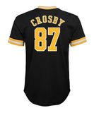 SIDNEY CROSBY PITTSBURGH PENGUINS KID'S V-NECK MESH SHIRT - SIDNEY-CROSBY-PITTSBURGH-PENGUINS-KID_S-V-NECK-MESH-FASHION-T-SHIRT-BACK