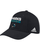 SAN JOSE SHARKS ADIDAS OFFICIAL 2018 NHL PLAYOFFS CAP - San-Jose-Sharks-Playoff-Hat-Front