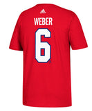 SHEA WEBER MONTREAL CANADIENS ADIDAS MEN'S AUTHENTIC JERSEY T SHIRT - Shea-Weber-Montreal-Canadiens-Adidas-Authentic-Mens-Jersey-Tee-Back
