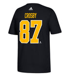 SIDNEY CROSBY PITTSBURGH PENGUINS ADIDAS MEN'S AUTHENTIC JERSEY T SHIRT - Sidney-Crosby-Pittsburgh-Penguins-Adidas-Silver-Jersey-Tee-Back