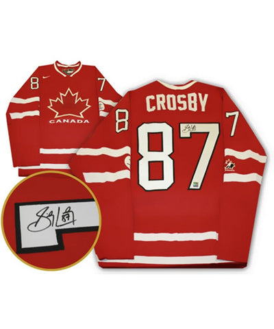 SIDNEY CROSBY TEAM CANADA FRAMEWORTH AUTHENTIC SIGNED 2010 OLYMPICS JERSEY - Sidney-Crosby-Team-Canada-Frameworth-Signed-2010-Olympics-Hockey-Jersey-min