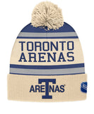 TORONTO ARENAS CCM CUFFED POM KNIT BEANIE - Toronto-Arenas-CCM-Cuffed-Knit-Pom-Beanie-Front